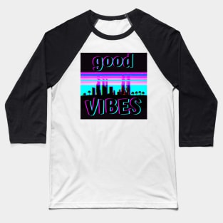 Digital glitched good vibes Baseball T-Shirt